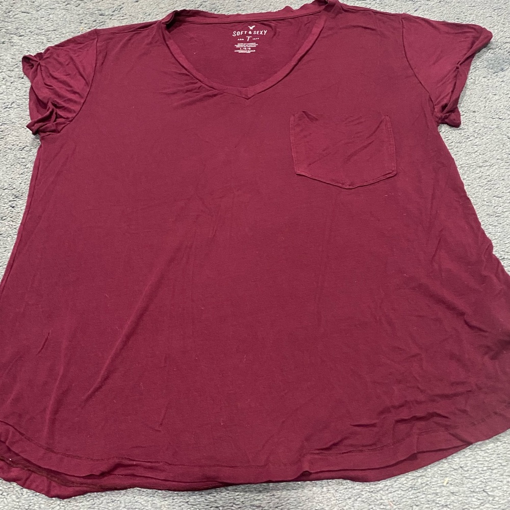 Burgundy short sleeves top